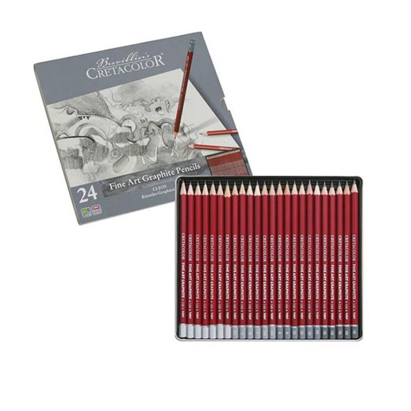 CRETACOLOR Cleos Fine Art Graphite Pencils Set of 24,Black,160 24 - Image 2