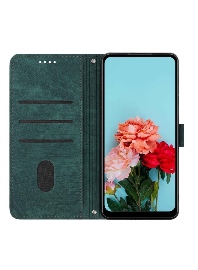 اس-توب جراب لهاتف Motorola Edge 40 Neo مصنوع من الجلد بتصميم مخطط مع حبل تعليق - Image 3