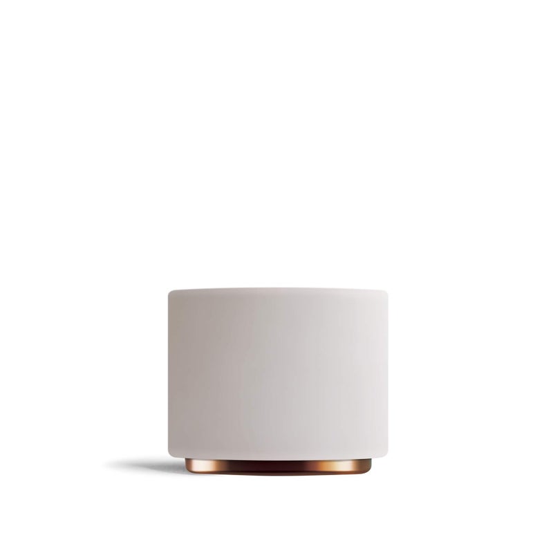 FELLOW أكواب قهوة فلو مونتي للفن بالحليب، كوب سيراميك مزدوج الجدار، كوب كابتشينو أبيض غير لامع مع قاعدة نحاسية سعة 65 أونصة