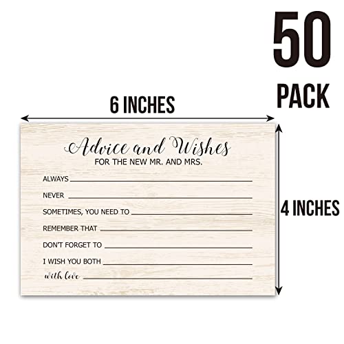 TENTADO Advice and Wishes Cards for the New Mr and Mrs, Bride & Groom, Newlyweds, Wedding Advice Cards Perfect for Bridal Shower or Wedding, Wedding Guest Book Alternative, Pack of 50 4x6 Inch - Image 3
