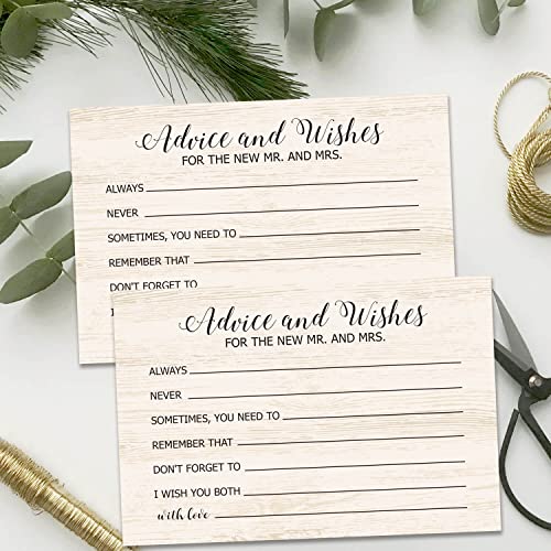 TENTADO Advice and Wishes Cards for the New Mr and Mrs, Bride & Groom, Newlyweds, Wedding Advice Cards Perfect for Bridal Shower or Wedding, Wedding Guest Book Alternative, Pack of 50 4x6 Inch - Image 5