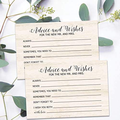 TENTADO Advice and Wishes Cards for the New Mr and Mrs, Bride & Groom, Newlyweds, Wedding Advice Cards Perfect for Bridal Shower or Wedding, Wedding Guest Book Alternative, Pack of 50 4x6 Inch - Image 4