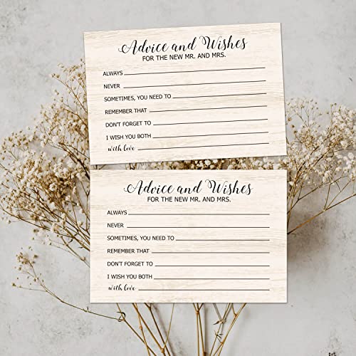 TENTADO Advice and Wishes Cards for the New Mr and Mrs, Bride & Groom, Newlyweds, Wedding Advice Cards Perfect for Bridal Shower or Wedding, Wedding Guest Book Alternative, Pack of 50 4x6 Inch - Image 2