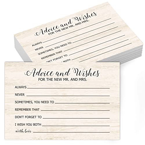 TENTADO Advice and Wishes Cards for the New Mr and Mrs, Bride & Groom, Newlyweds, Wedding Advice Cards Perfect for Bridal Shower or Wedding, Wedding Guest Book Alternative, Pack of 50 4x6 Inch - Image 1