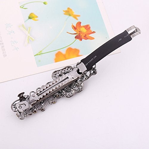 IPINK Gray Tone Metal French Clip Flower Design Hair Clip Barrette - Image 5