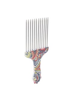 Ymiko Curling Combs Forhair Pick Afro Pick For Hair Pick Comb Afro Stainless Steel Detangle Hair Pick Comb For Curly Hair Styling Hair Pick(Waist Flower K4)  - Image 2