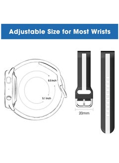 Y&D Band Compatible with Samsung Galaxy Watch 5 Band/Galaxy Pro for Women Men, 20mm Soft Silicone Active 2 Bands/Galaxy 3 Band.  - Image 5