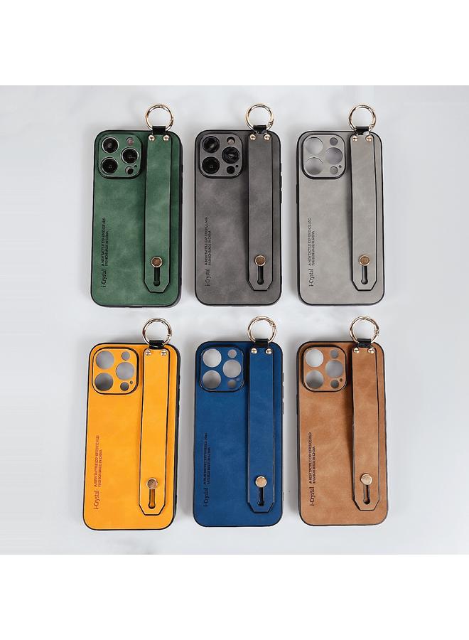 اس-توب جراب هاتف iPhone 15 Plus مصنوع من جلد الحمل مع حامل سوار المعصم - Image 2