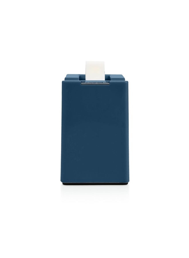 Poppin Stylish Desk Tape Dispenser, Non-Skid Weighted Base, Includes Tape Roll (Slate Blue) - Image 3