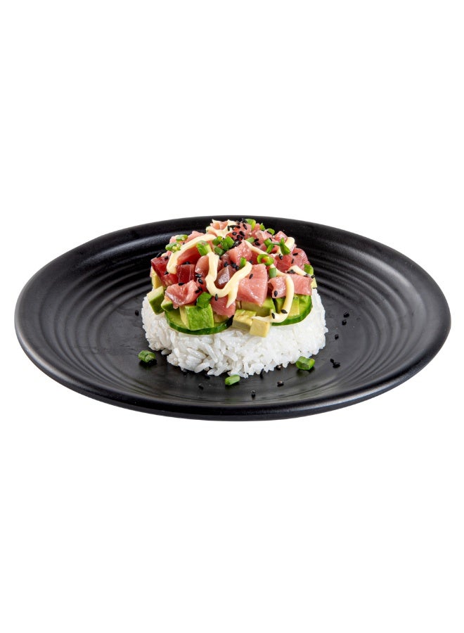 Restaurantware أطباق تقديم فوغو 8 × 8 بوصة، 10 أطباق عشاء دائرية - متميزة، تحاكي مظهر الحجر الأسود، أطباق تقديم من الميلامين الأسود، تقدم الطعام الساخن أو البارد، لجميع المناسبات - Image 2