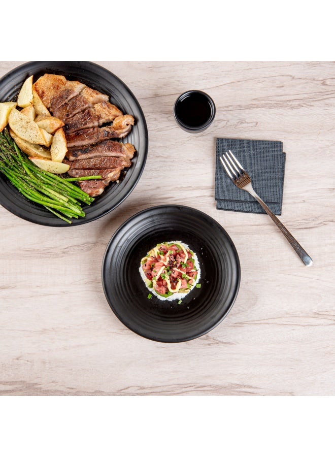 Restaurantware أطباق تقديم فوغو 8 × 8 بوصة، 10 أطباق عشاء دائرية - متميزة، تحاكي مظهر الحجر الأسود، أطباق تقديم من الميلامين الأسود، تقدم الطعام الساخن أو البارد، لجميع المناسبات - Image 5