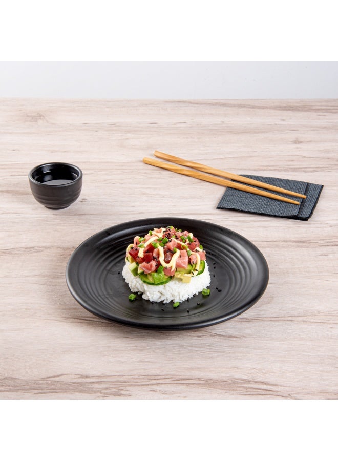 Restaurantware أطباق تقديم فوغو 8 × 8 بوصة، 10 أطباق عشاء دائرية - متميزة، تحاكي مظهر الحجر الأسود، أطباق تقديم من الميلامين الأسود، تقدم الطعام الساخن أو البارد، لجميع المناسبات - Image 3