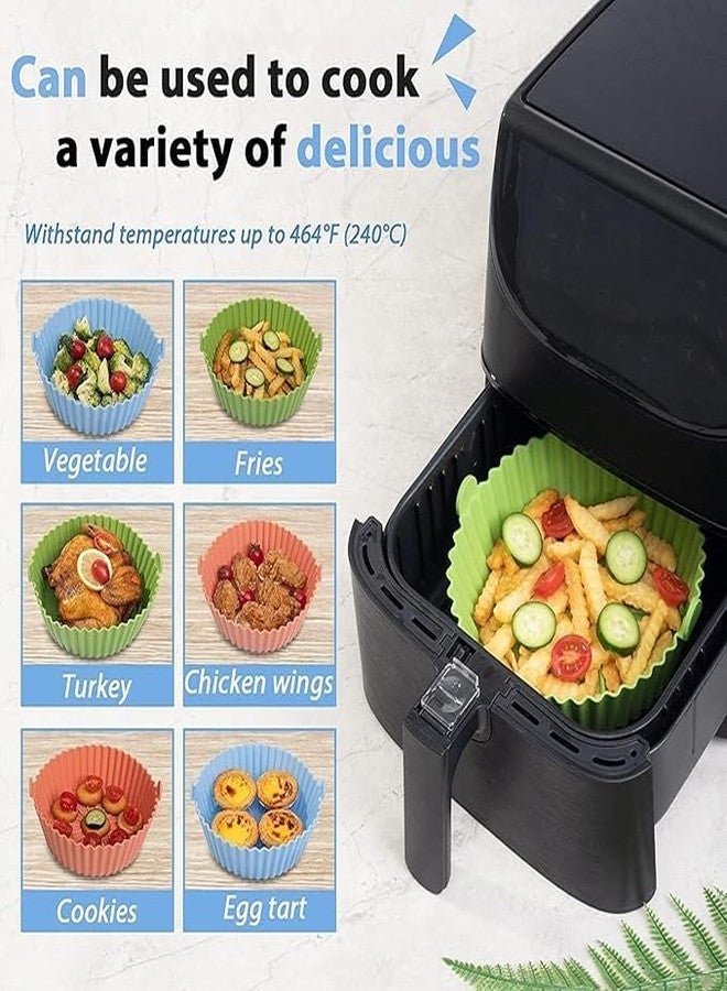 GY impex Air Fryer Silicone Pot Silicone Liners Round Food Safe Non Stick Air Fryer Basket Oven Accessories, Reusable Replacement of Parchment Paper (Multi Color) (Set of 6) - Image 5