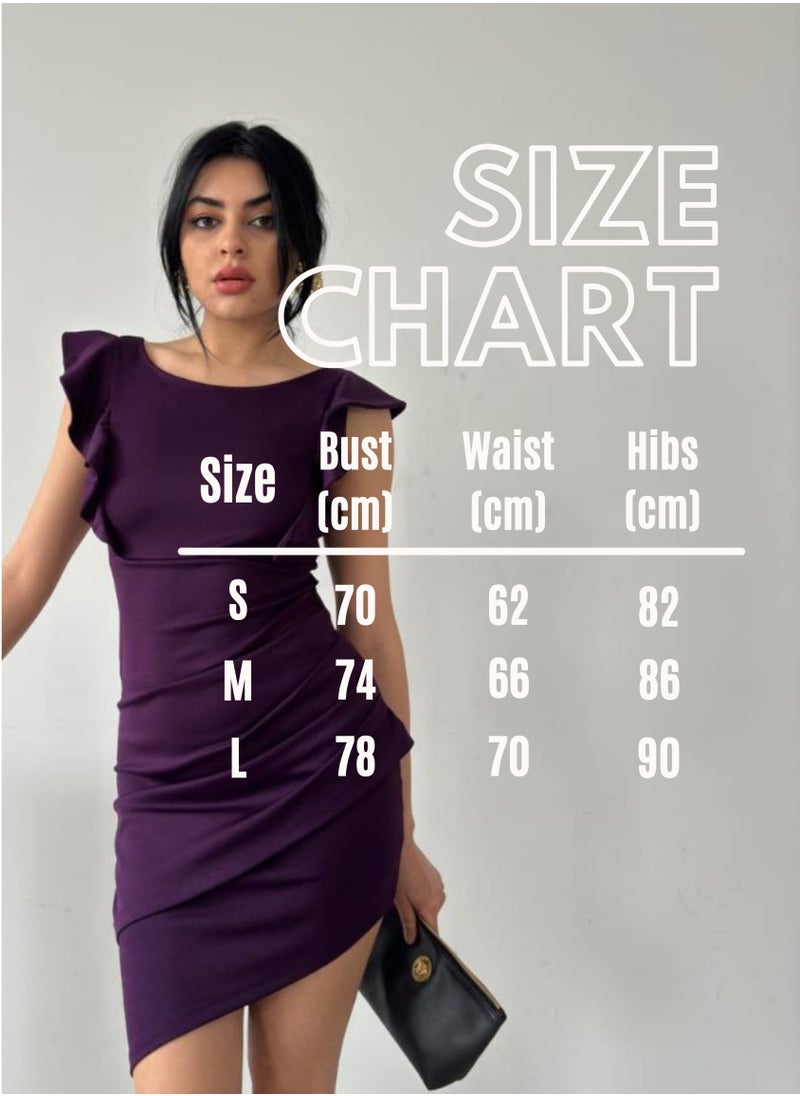 JOY - Bodycon backless mini dress - Deep Purple - Image 1