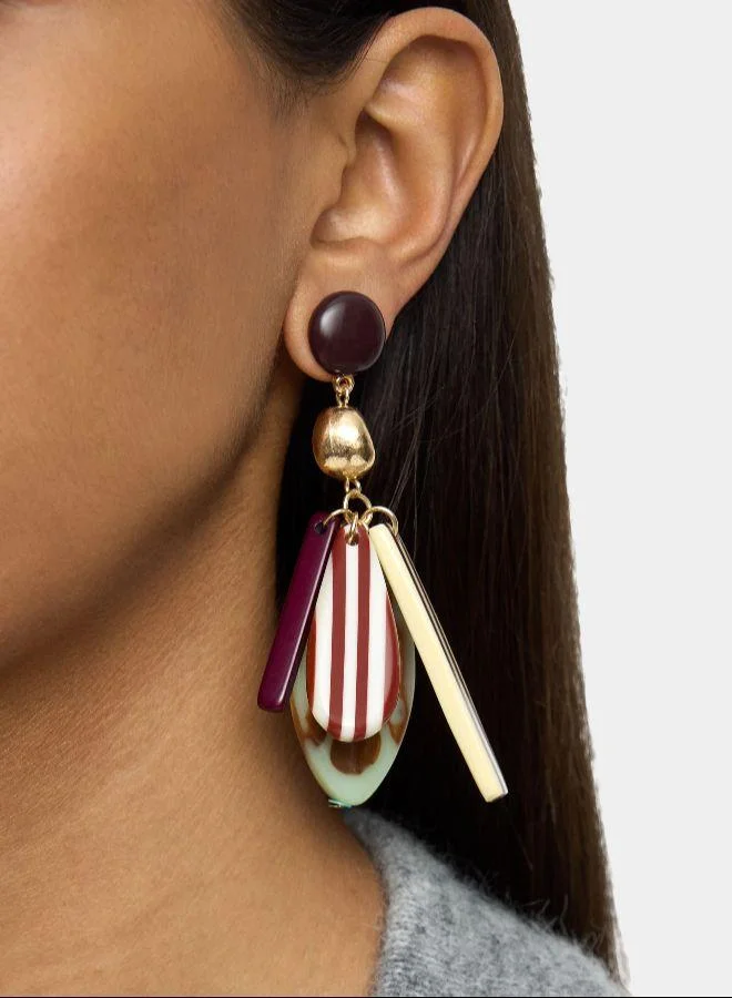 بارفوا أقراط طويلة مع راتنج