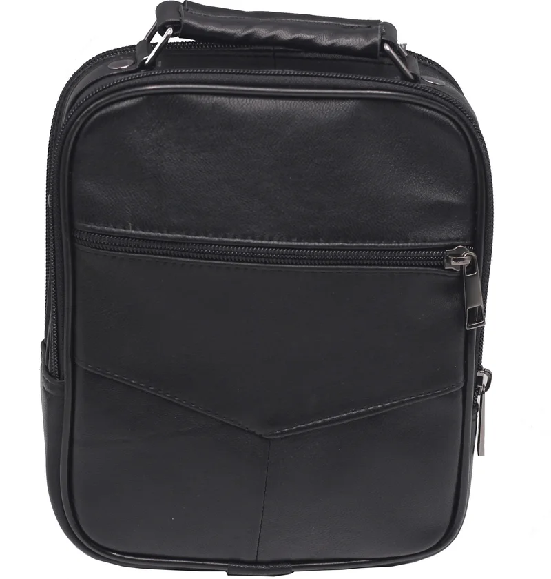 Newish Polo Genuine Leather Case Long Strap Black Men's Hand Shoulder Bag