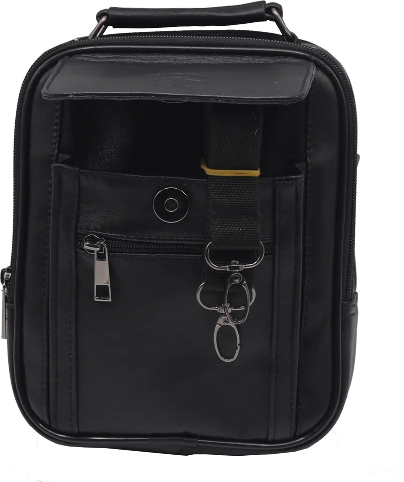Newish Polo Genuine Leather Case Long Strap Black Men's Hand Shoulder Bag