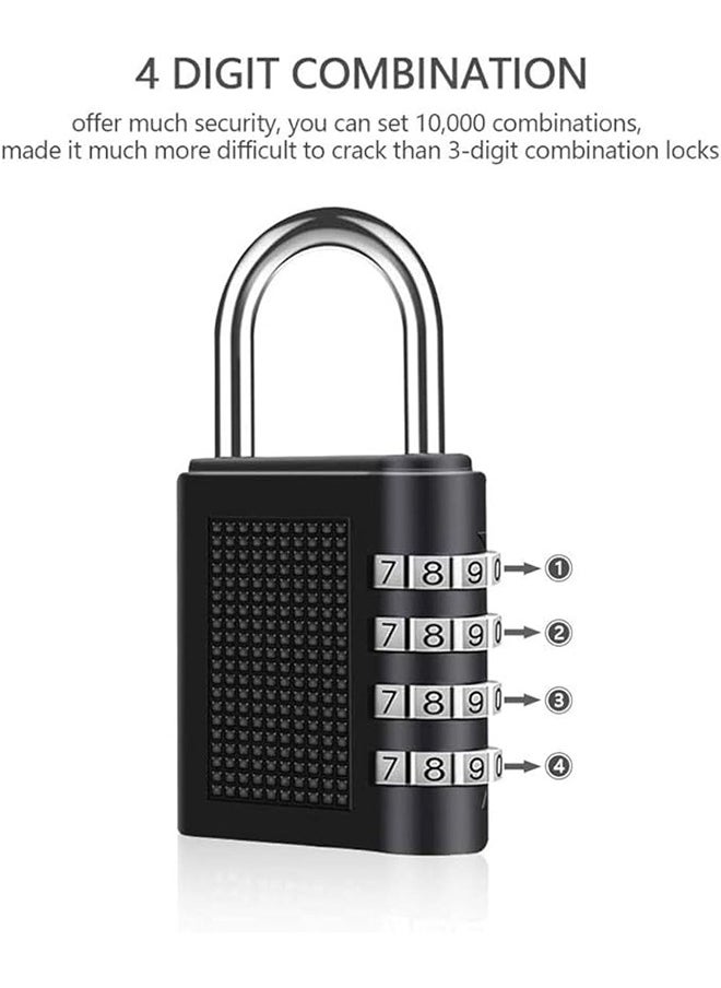 Rustproof Portable Combination Padlock, 4 Digit Combination Lock, Padlock for School Gym Lockers, File Cabinets, Tool Boxes, Employee Lockers, Fences, Latches, Parking Locks, Boxes, etc. 2 Pack ,Black - pzsku/Z070D19D519129CD12251Z/45/_/1704184977/f6c3434a-d9e8-4cca-acb7-b3883737e05d