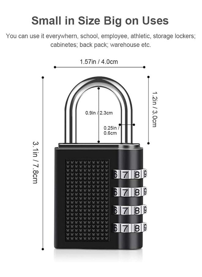 Rustproof Portable Combination Padlock, 4 Digit Combination Lock, Padlock for School Gym Lockers, File Cabinets, Tool Boxes, Employee Lockers, Fences, Latches, Parking Locks, Boxes, etc. 2 Pack ,Black - pzsku/Z070D19D519129CD12251Z/45/_/1704184980/e52e9c9f-ed62-4ad3-94bc-258f49a109b1