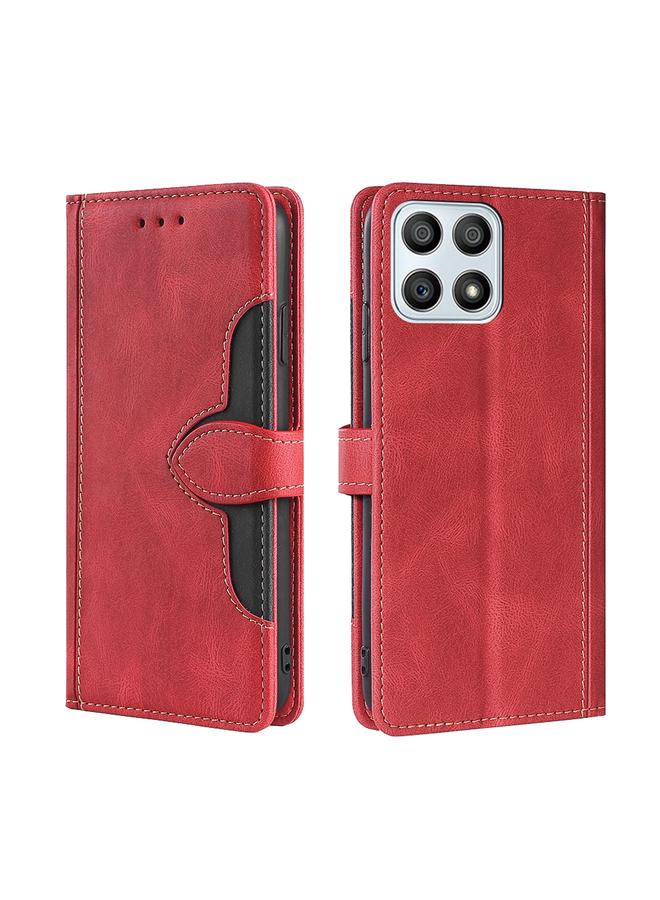 اس-توب جراب لهاتف Honor X30i مزود بخياطة جلدية وإبزيم مغناطيسي وغطاء جلدي PU قابل للطي أفقيًا - Image 1