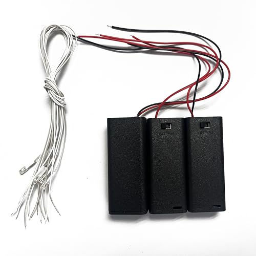 Kisoy DIY House Accessory for Dollhouse Miniature3 PCS of AAA Battery Packs with 6 PCS of Light Wires - Image 1