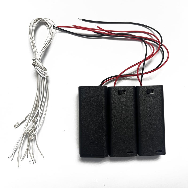 Kisoy DIY House Accessory for Dollhouse Miniature3 PCS of AAA Battery Packs with 6 PCS of Light Wires - Image 3
