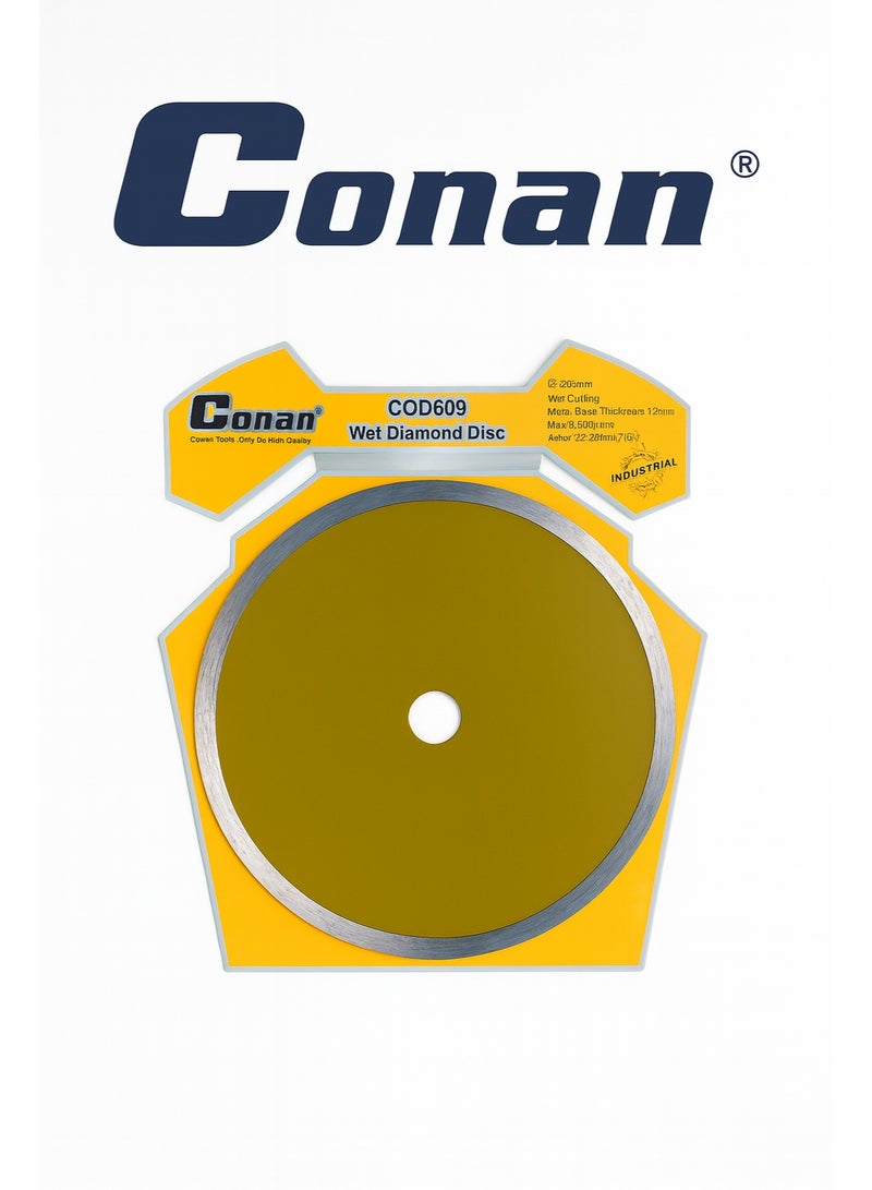 Conan COD609 – 9 Inch (230mm) Wet Diamond Cutting Disc | Industrial Wet-Cut Blade for Marble, Tile & Ceramic | 1.2mm Metal Base Thickness | Max Speed 6,600 RPM - Image 3