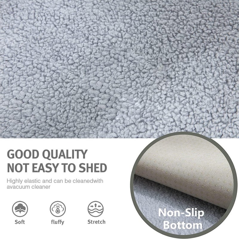 LINGKY Velvet Sofa Cover - Grey - Image 3