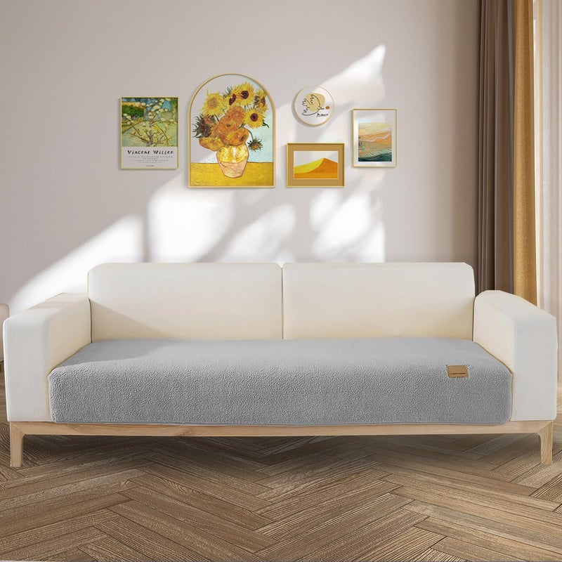 LINGKY Velvet Sofa Cover - Grey - Image 4