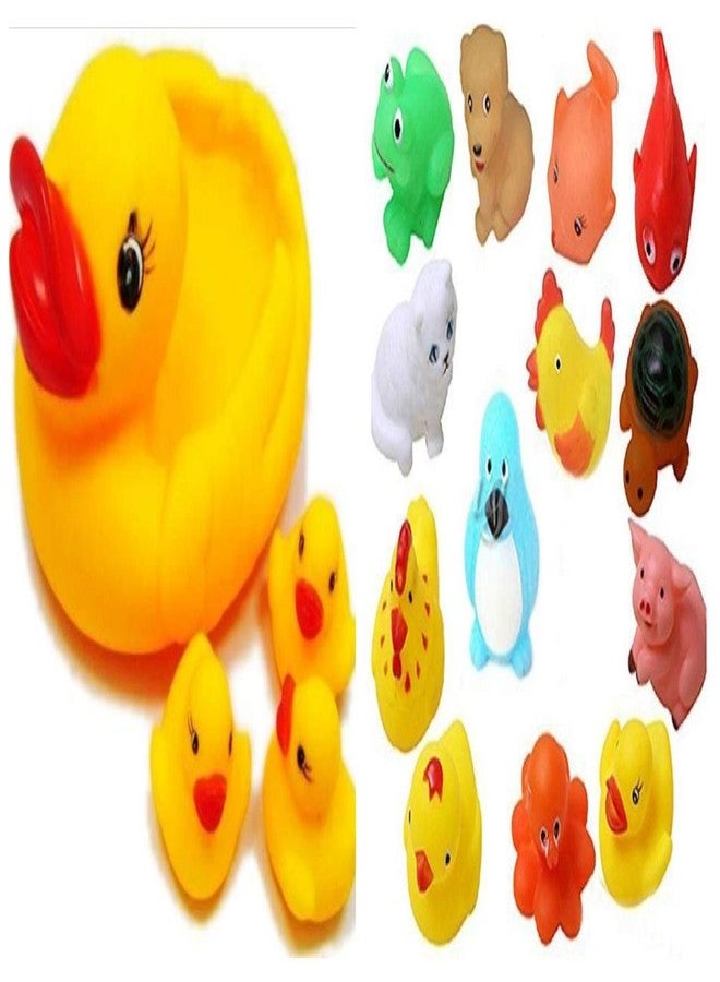 Creative Kids Combo Duck Family & Mini Multi-Pack Baby Bath Toys Set (8 Pcs) – Non-Toxic Rubber Squeezy Floating Bath Toys for Kids & Toddlers (Style 3) - Image 1