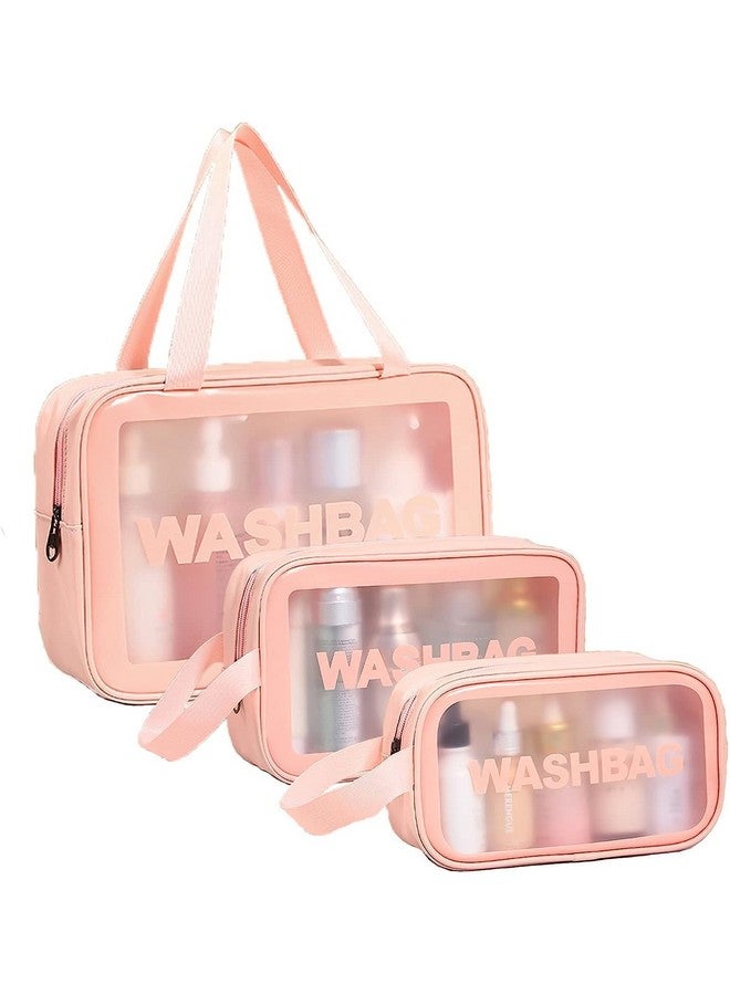 HENIRAG Travel Makeup Pouch Set Toiletry Bag Cosmetic Organizer Bag for Women and Girls Toiletry Storage Kit Set of 3 (WASHBAG -Multi Color) - Image 1