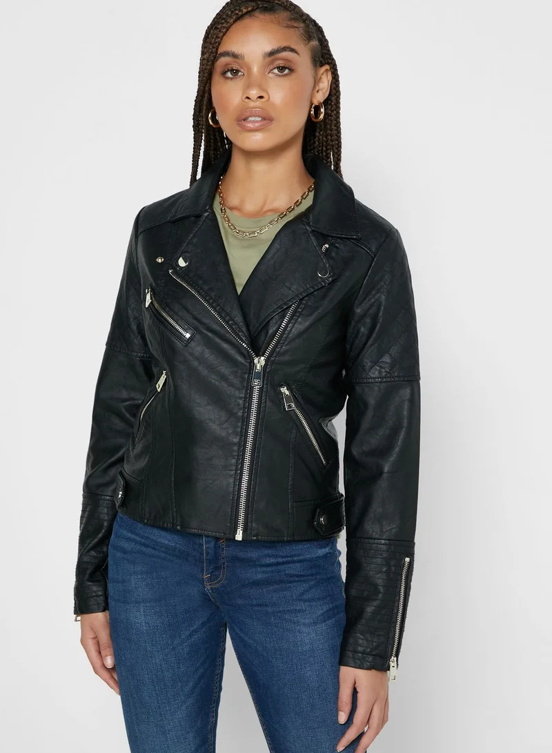 RIVER ISLAND Pu Biker Jacket
