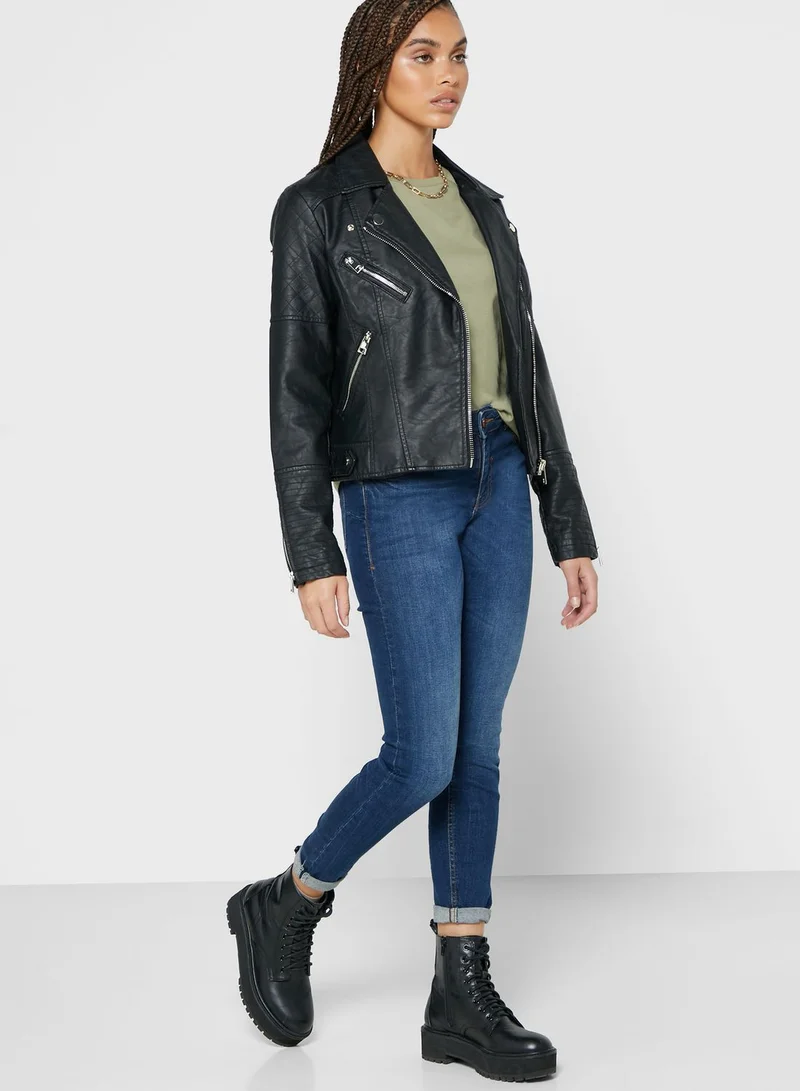 RIVER ISLAND Pu Biker Jacket
