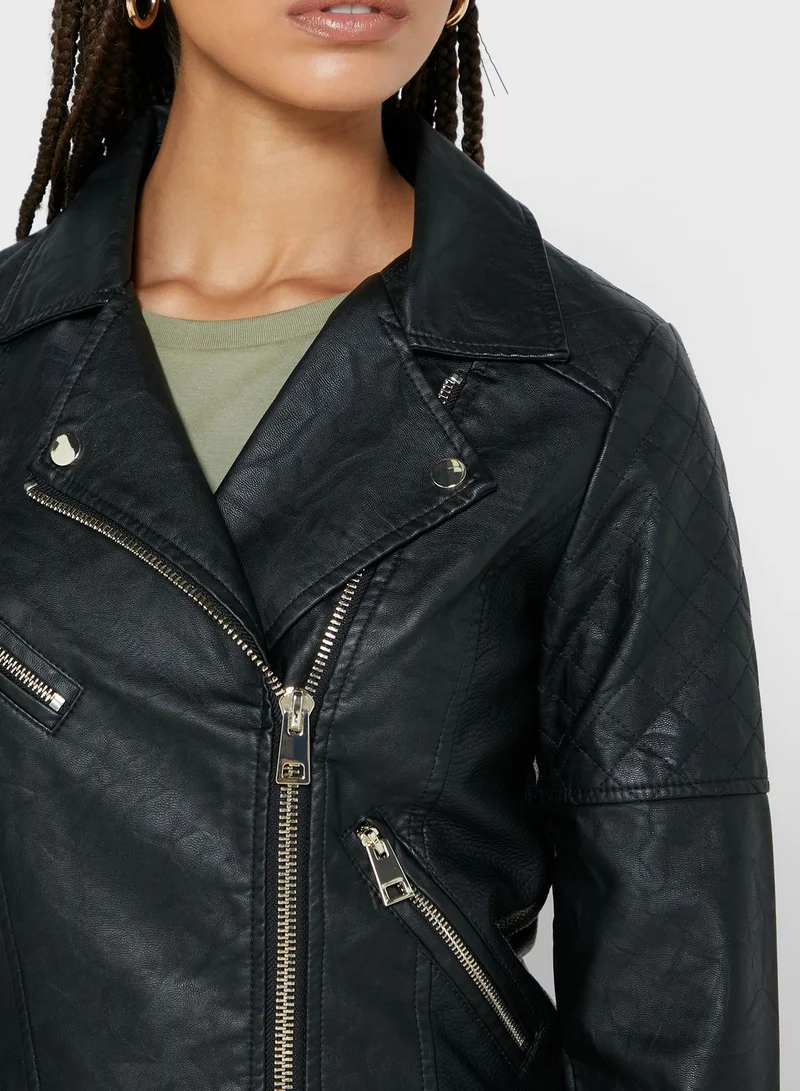 RIVER ISLAND Pu Biker Jacket