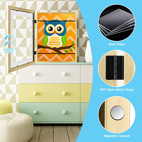 GULETHUN [2Pack] Kids Art Frames, 11x14 Front Opening Kids Artwork Frames Changeable, Gold Artwork Display Storage Frame for Wall, Holds 50 Pcs, for 3D Picture, Crafts, Children Drawing, Hanging Art, Portfolio - Image 5