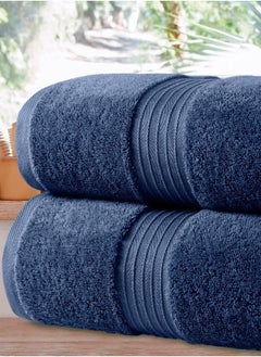 Bliss Casa 2-Piece Bath Sheets, 100% Combed Cotton 550 GSM Superior Quality Towels, Quick Dry Highly Absorbent 90x180 cm  - Image 1