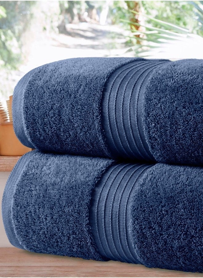 Bliss Casa 2-Piece Bath Sheets, 100% Combed Cotton 550 GSM Superior Quality Towels, Quick Dry Highly Absorbent 90x180 cm  - Image 1