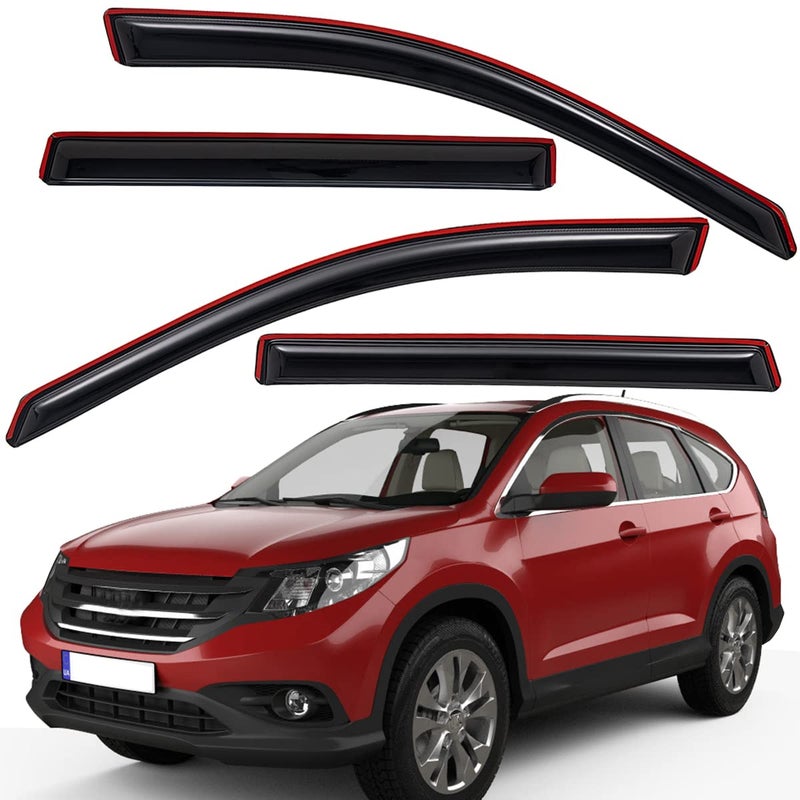 Lightronic Extra Durable Clipon inChannel Auto Vent Window Visor Fits 20122016 Honda CRV CRV UV Protection Rain Guard Original Wind Deflector NoDrill Easy Install Dark Smoke 4Pcs
