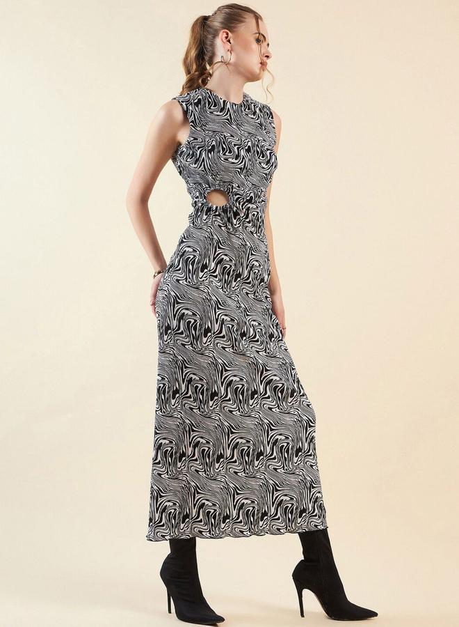 Freehand Women Black Marble Print Maxi Dress - Image 3
