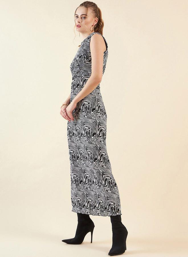 Freehand Women Black Marble Print Maxi Dress - Image 5
