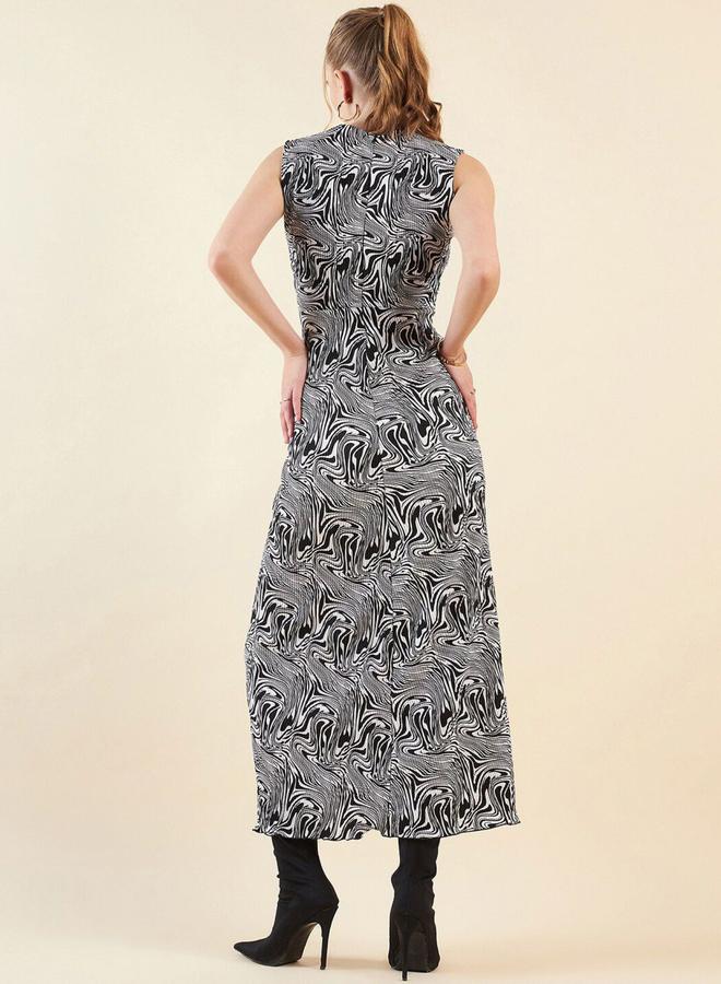 Freehand Women Black Marble Print Maxi Dress - Image 4