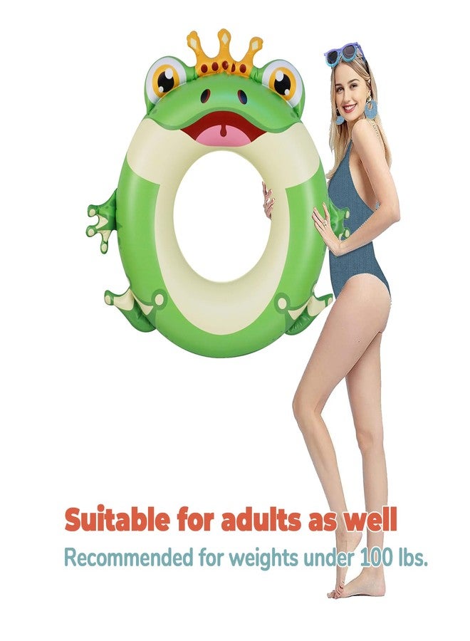 HOHQB Pool Floats Kids : Swim Rings Floaties for Kids 3-12, Animal Cute Cartoon Pool Toys for Toddlers 3-5 (Green) - Image 3