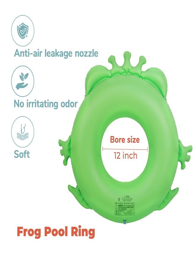 HOHQB Pool Floats Kids : Swim Rings Floaties for Kids 3-12, Animal Cute Cartoon Pool Toys for Toddlers 3-5 (Green) - Image 2