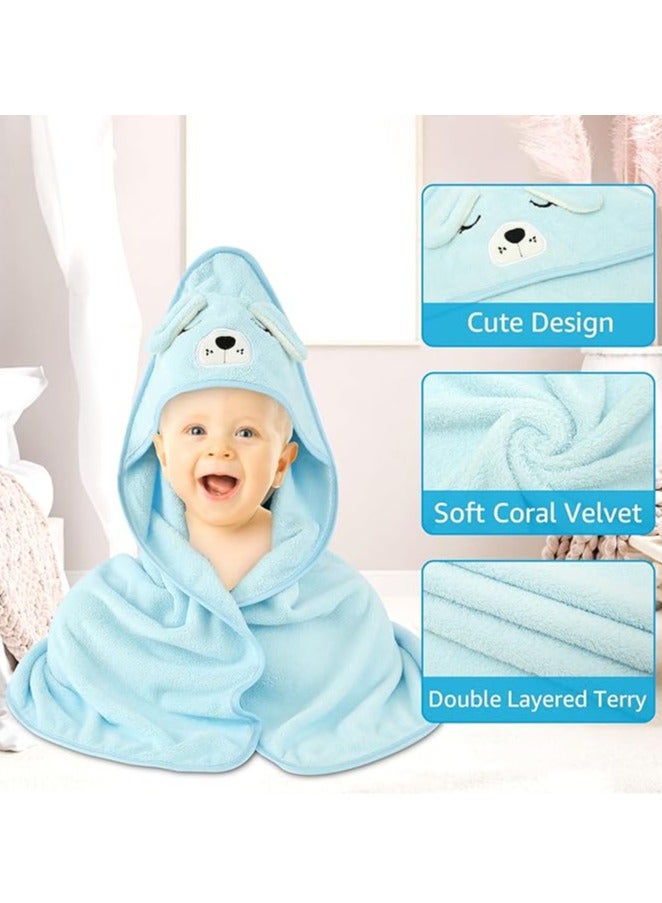 عام منشفة ذات غطاء للرضّع، ماصة للغاية، منشفة استحمام ذات غطاء ناعمة بقياس 31.5 × 31.5 بوصة للأولاد والبنات الرضّع الجدد - Image 3