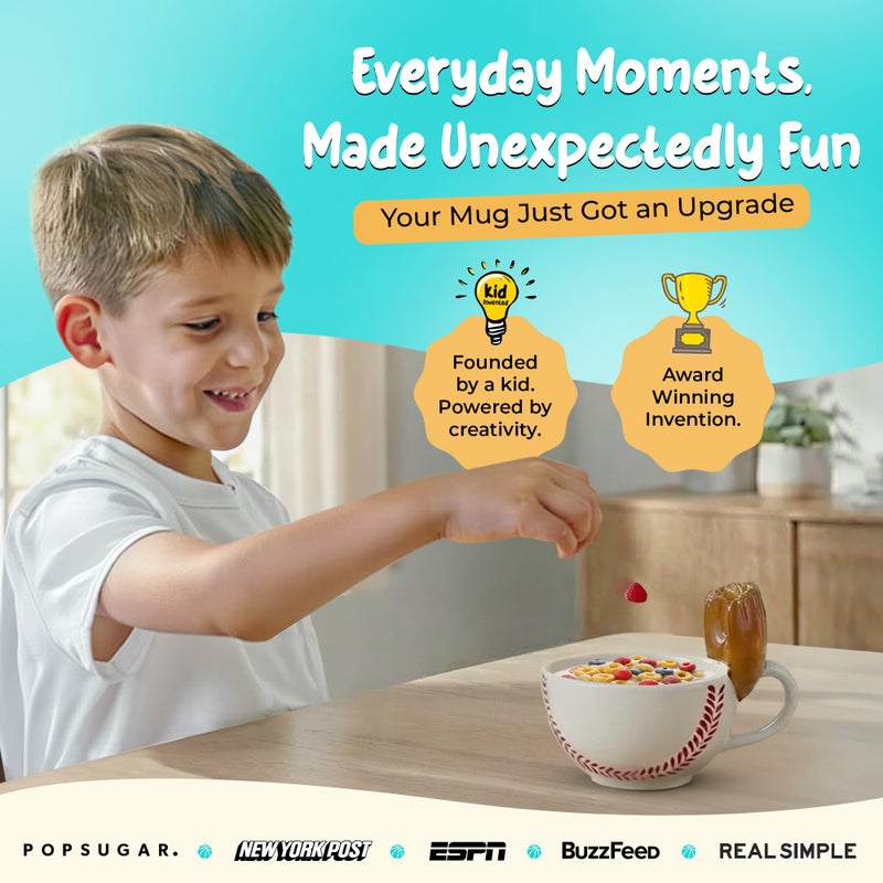 MAX'IS Creations MAXâ€™IS Creations The Baseball Mug with a Glove - Gifts for Kids, Fun Ceramic Cereal Bowl, Hot Cocoa Mug, Cool Stuff & Game for Sports Coach, Girls and Unique Gifts for Boys 8-12, 12-14, 16oz - Image 2