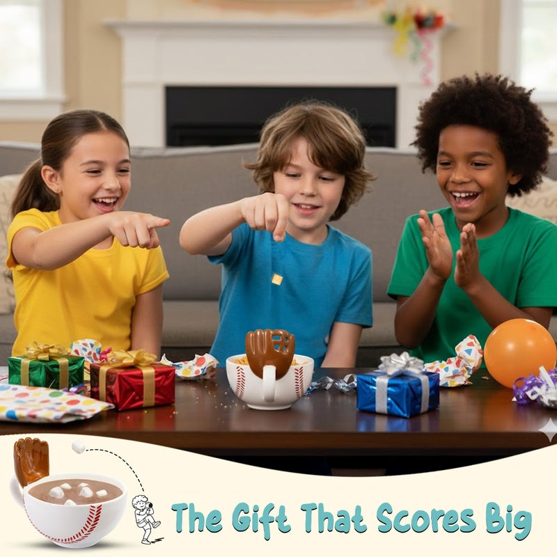 MAX'IS Creations MAXâ€™IS Creations The Baseball Mug with a Glove - Gifts for Kids, Fun Ceramic Cereal Bowl, Hot Cocoa Mug, Cool Stuff & Game for Sports Coach, Girls and Unique Gifts for Boys 8-12, 12-14, 16oz - Image 5