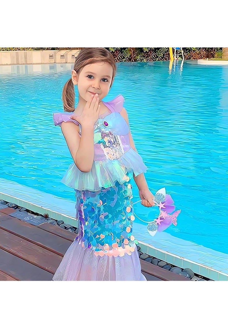 زي حورية البحر للأميرات الصغيرات مع ملحقات، 120 سم - Image 5