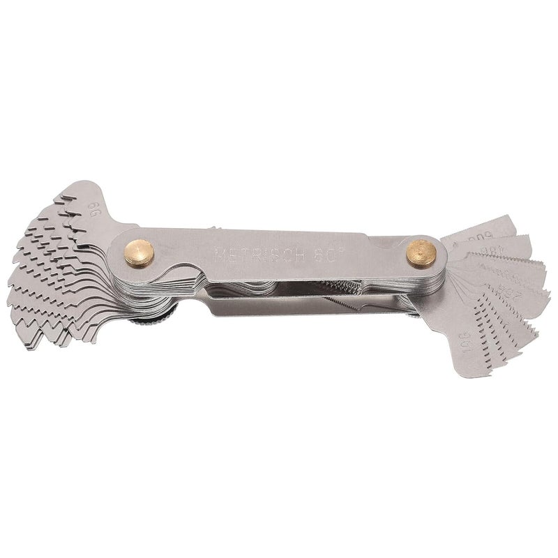 مقياس خطوة الخيوط القابل للطي من الفولاذ المقاوم للصدأ - أداة قياس متري وإمبراطوري - Image 1