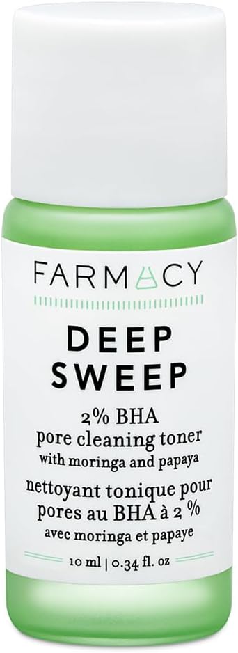 Farmacy 2 Salicylic Acid Toner for Face Deep Sweep BHA Liquid Exfoliant Pore Cleaner Controls Oil Gently Exfoliates Refines Pores Skin Care for Combo Oily BlemishProne Skin 10ml