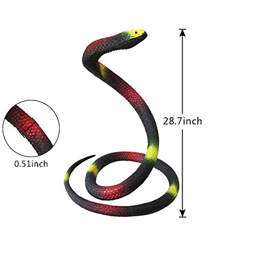 Lechay Rubber Snakes to Keep Birds Away4 Pieces 29 Inch Realistic Rubber Snakes Pranks Halloween Decoration Fake Snake for Garden Props to Scare Birds Squirrels Mice - Image 5